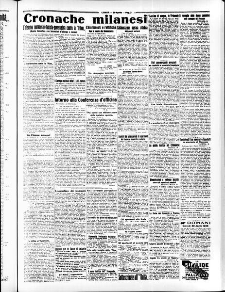 L'Unità : quotidiano degli operai e dei contadini